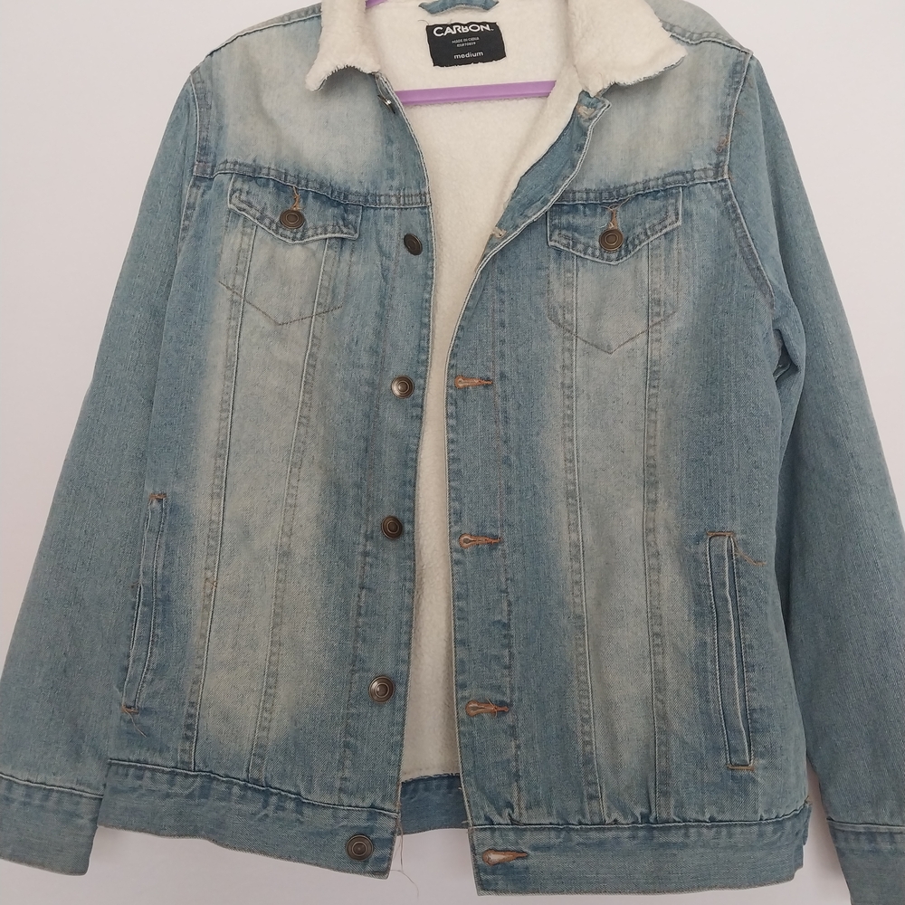 Carbon Blue Denim Jacket with Cream Lining